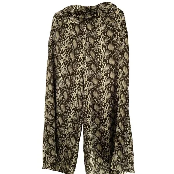 Nili Lotan Womens Snakeskin Print Wide-Leg Cropped Pants Size 4